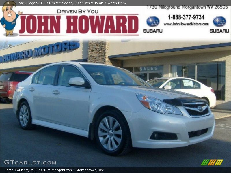 Satin White Pearl / Warm Ivory 2010 Subaru Legacy 3.6R Limited Sedan