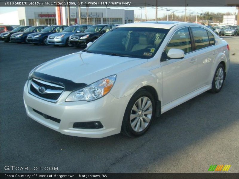 Satin White Pearl / Warm Ivory 2010 Subaru Legacy 3.6R Limited Sedan