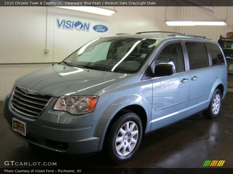 Clearwater Blue Pearl / Medium Slate Gray/Light Shale 2010 Chrysler Town & Country LX