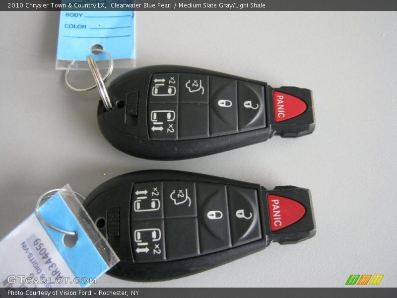 Clearwater Blue Pearl / Medium Slate Gray/Light Shale 2010 Chrysler Town & Country LX