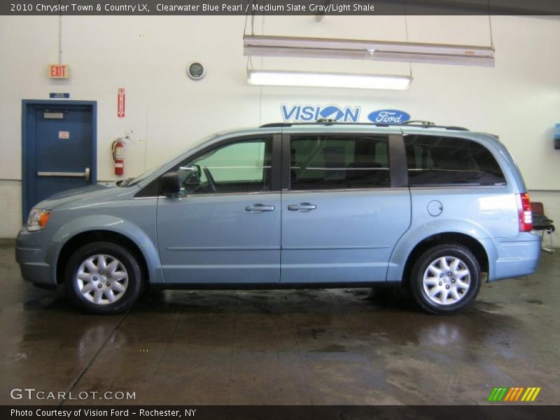 Clearwater Blue Pearl / Medium Slate Gray/Light Shale 2010 Chrysler Town & Country LX