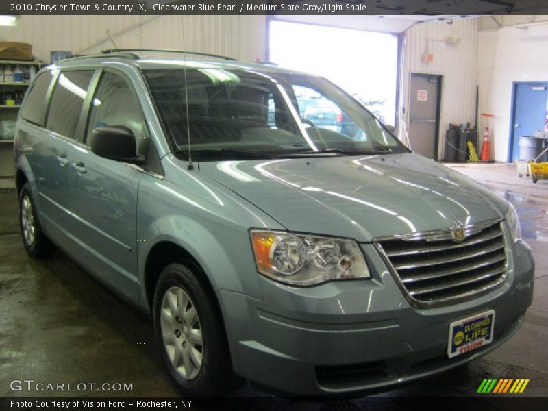 Clearwater Blue Pearl / Medium Slate Gray/Light Shale 2010 Chrysler Town & Country LX