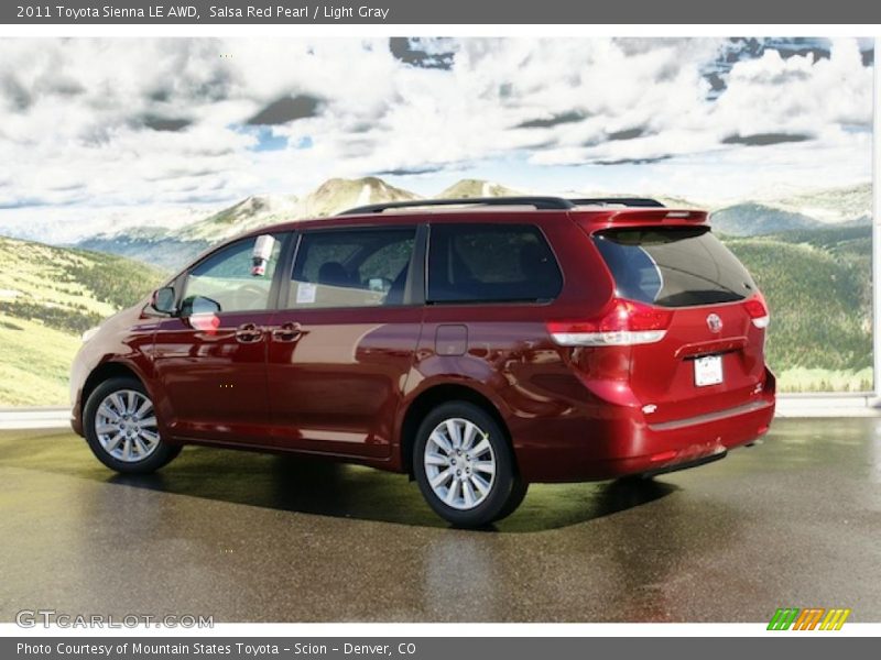 Salsa Red Pearl / Light Gray 2011 Toyota Sienna LE AWD