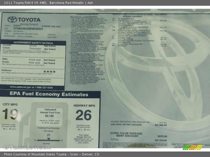 Barcelona Red Metallic / Ash 2011 Toyota RAV4 V6 4WD