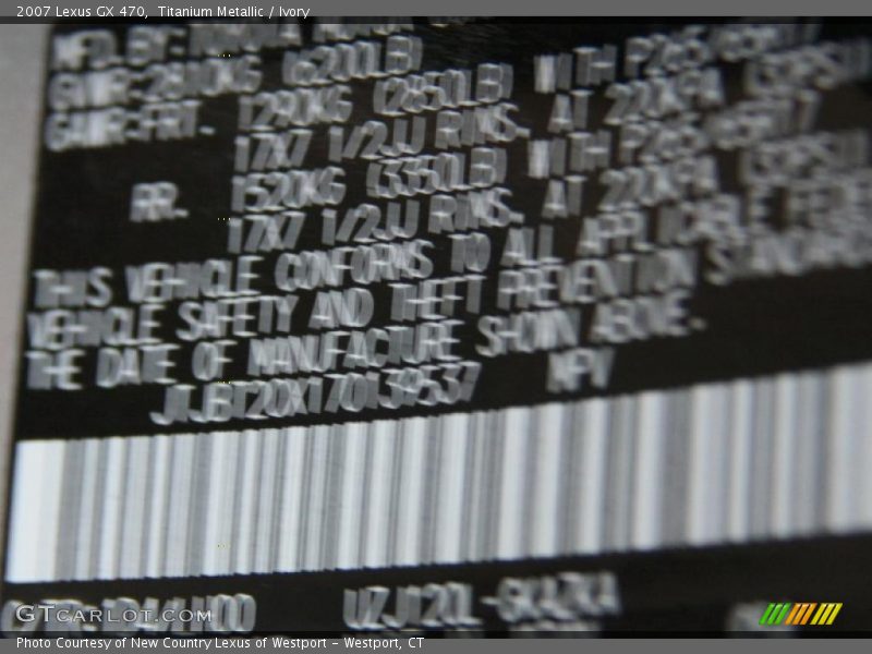 Titanium Metallic / Ivory 2007 Lexus GX 470