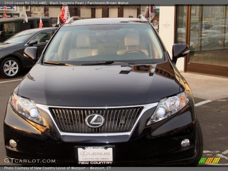 Black Sapphire Pearl / Parchment/Brown Walnut 2010 Lexus RX 350 AWD