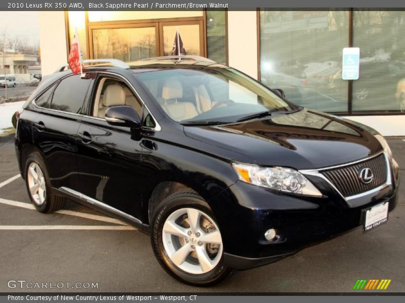 Black Sapphire Pearl / Parchment/Brown Walnut 2010 Lexus RX 350 AWD