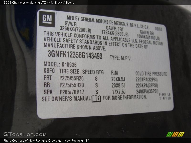 Black / Ebony 2008 Chevrolet Avalanche LTZ 4x4
