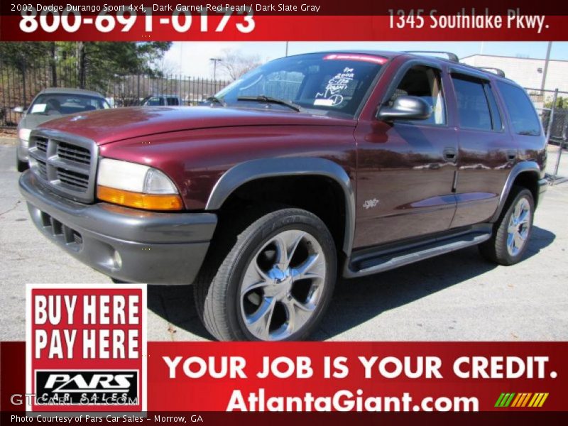 Dark Garnet Red Pearl / Dark Slate Gray 2002 Dodge Durango Sport 4x4