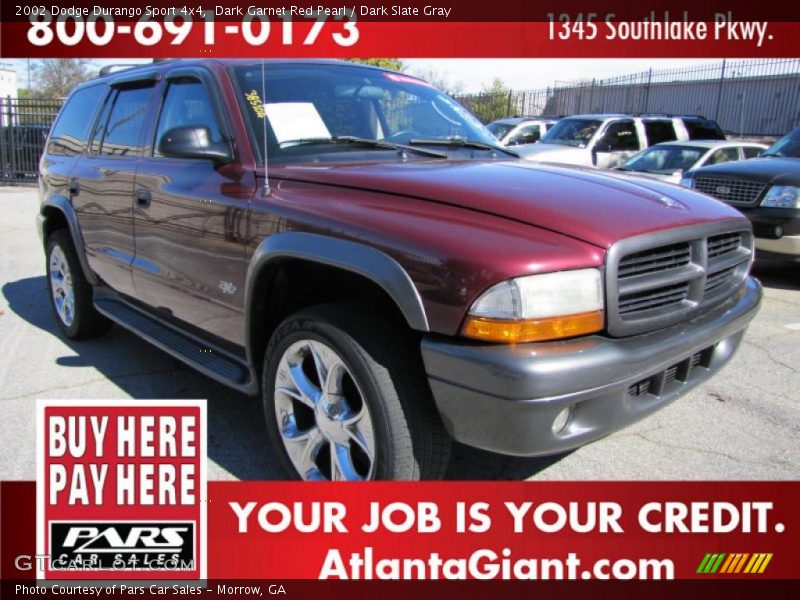 Dark Garnet Red Pearl / Dark Slate Gray 2002 Dodge Durango Sport 4x4