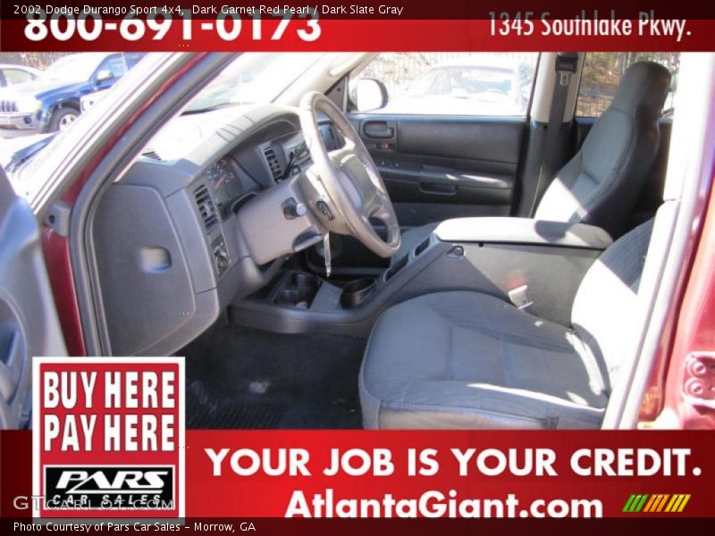 Dark Garnet Red Pearl / Dark Slate Gray 2002 Dodge Durango Sport 4x4