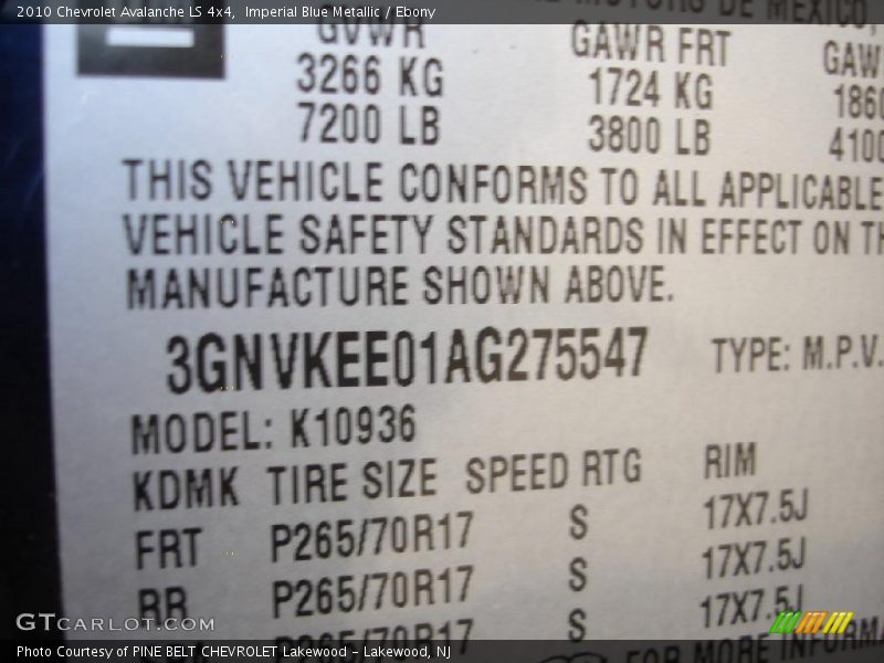 Imperial Blue Metallic / Ebony 2010 Chevrolet Avalanche LS 4x4