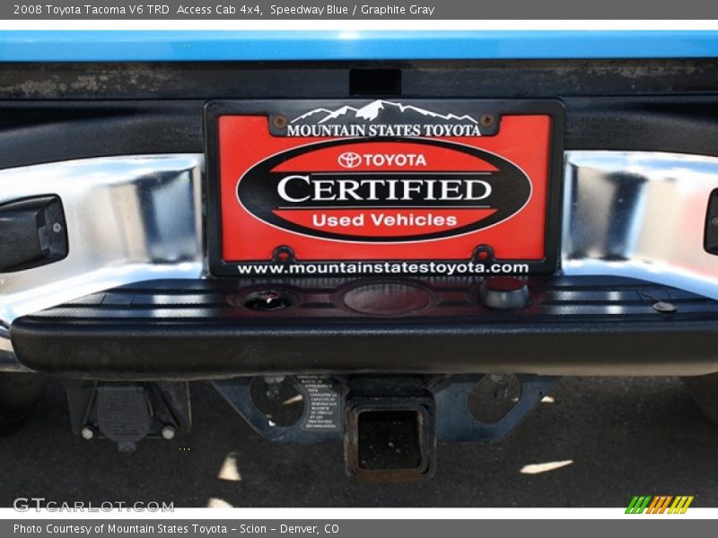 Speedway Blue / Graphite Gray 2008 Toyota Tacoma V6 TRD  Access Cab 4x4