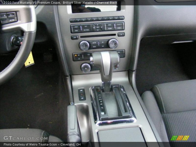 Brilliant Silver Metallic / Charcoal Black 2010 Ford Mustang V6 Premium Coupe