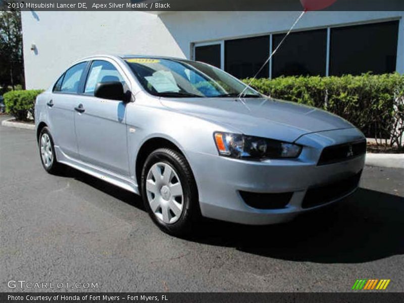 Apex Silver Metallic / Black 2010 Mitsubishi Lancer DE
