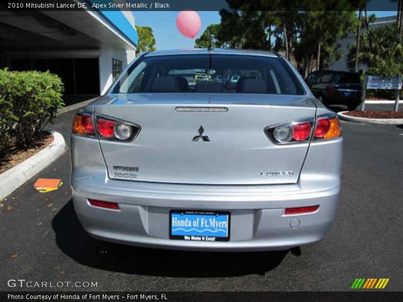 Apex Silver Metallic / Black 2010 Mitsubishi Lancer DE