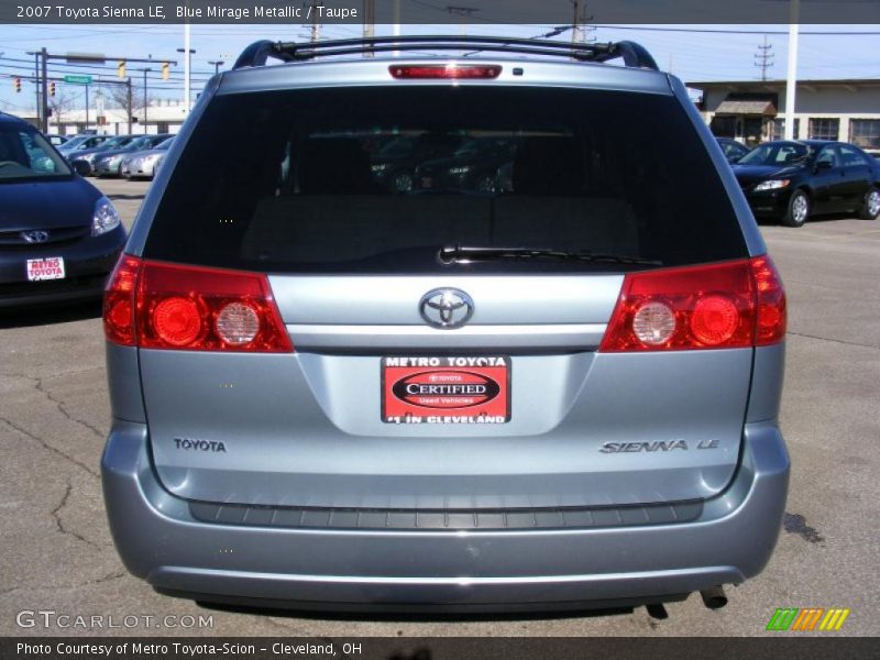 Blue Mirage Metallic / Taupe 2007 Toyota Sienna LE