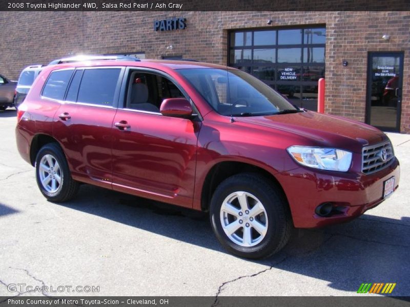 Salsa Red Pearl / Ash Gray 2008 Toyota Highlander 4WD
