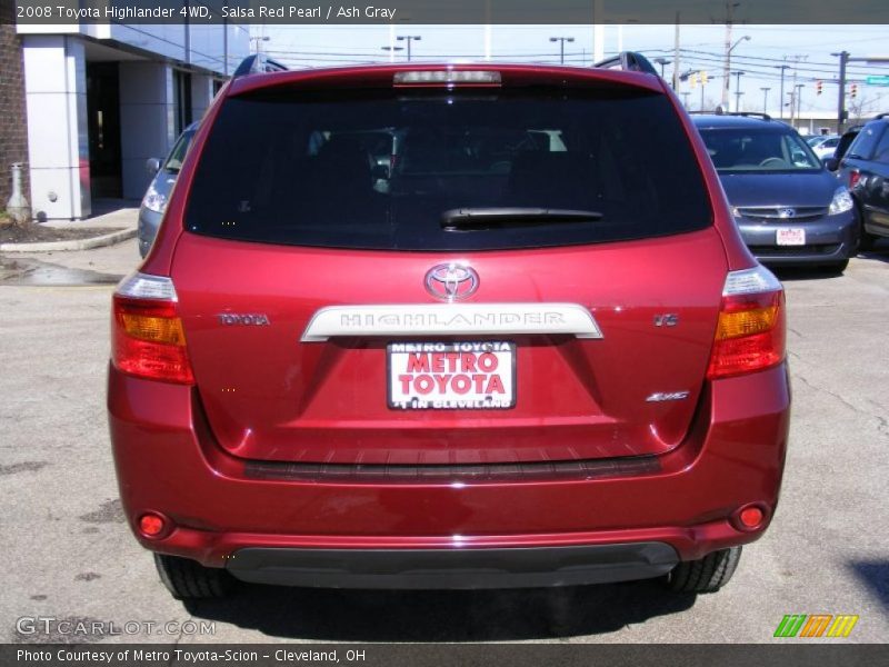 Salsa Red Pearl / Ash Gray 2008 Toyota Highlander 4WD