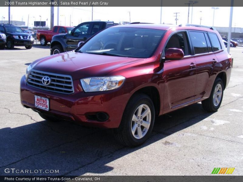 Salsa Red Pearl / Ash Gray 2008 Toyota Highlander 4WD
