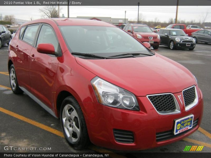 Red Hot Metallic / Ebony 2010 Pontiac Vibe 1.8L