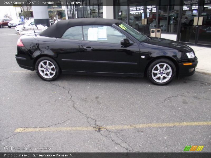 Black / Parchment 2007 Saab 9-3 2.0T Convertible