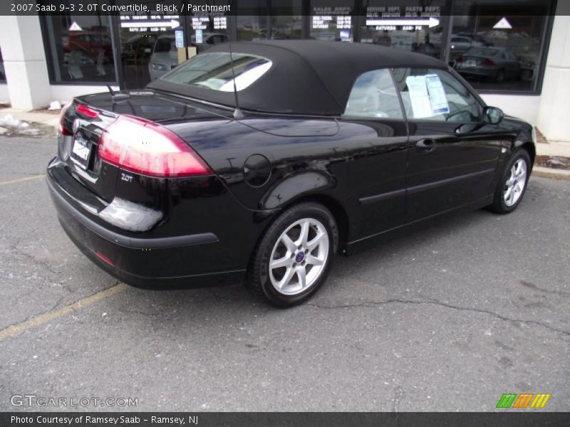 Black / Parchment 2007 Saab 9-3 2.0T Convertible