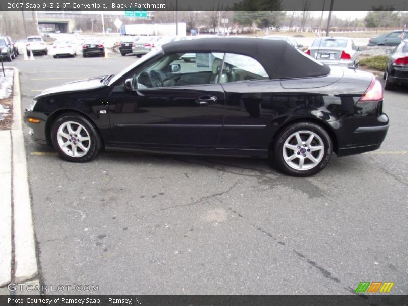 Black / Parchment 2007 Saab 9-3 2.0T Convertible