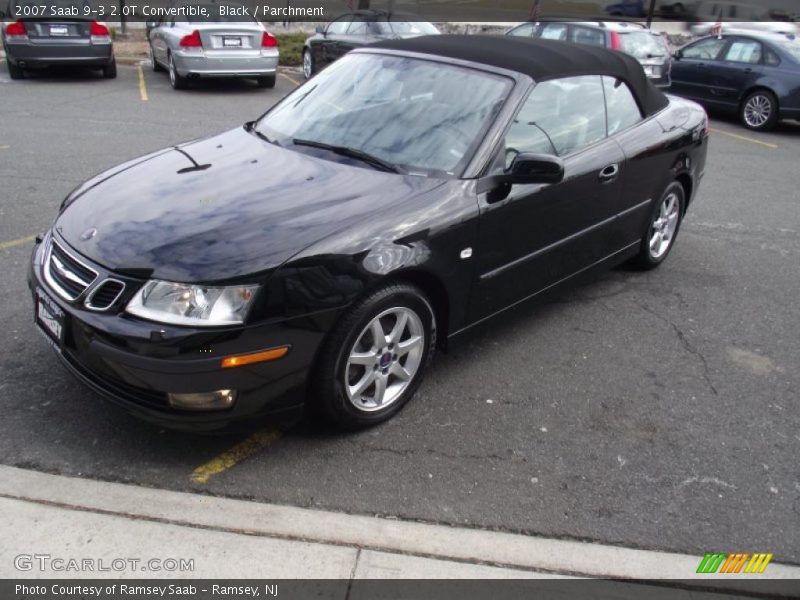 Black / Parchment 2007 Saab 9-3 2.0T Convertible