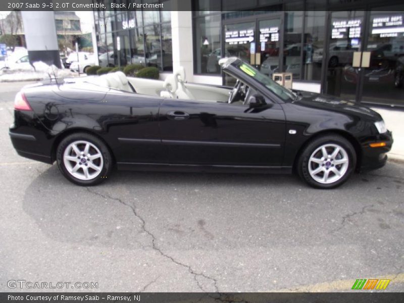 Black / Parchment 2007 Saab 9-3 2.0T Convertible
