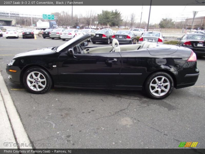 Black / Parchment 2007 Saab 9-3 2.0T Convertible