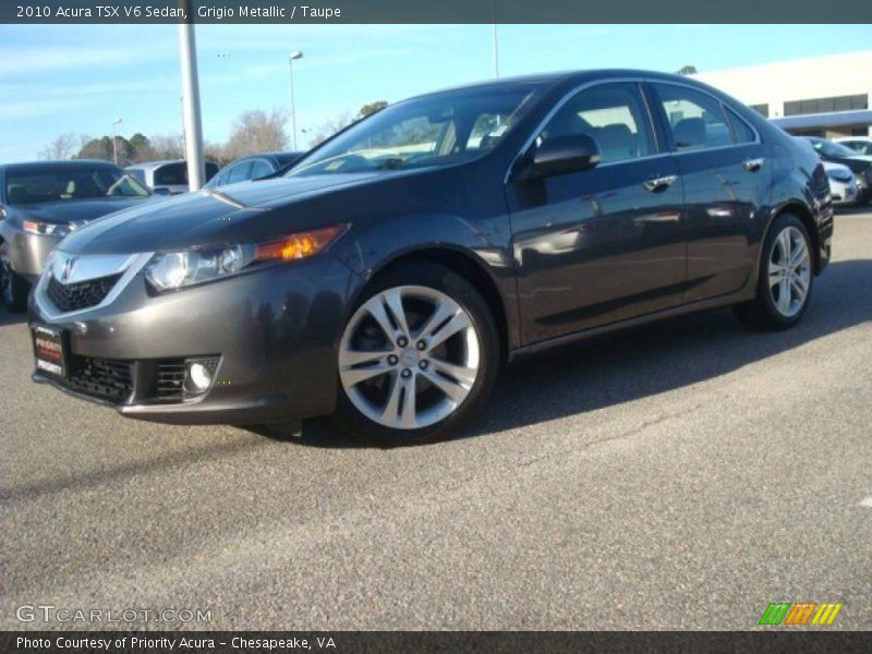 Grigio Metallic / Taupe 2010 Acura TSX V6 Sedan