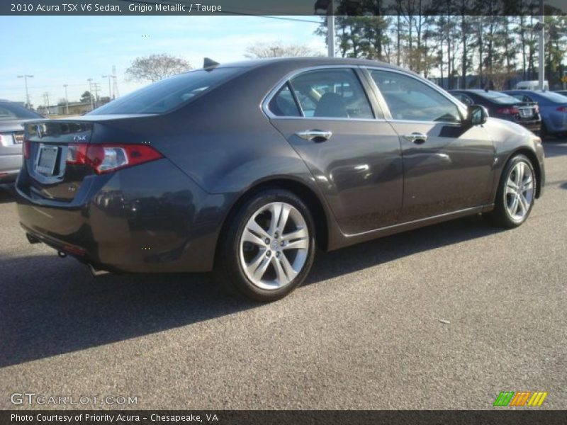 Grigio Metallic / Taupe 2010 Acura TSX V6 Sedan