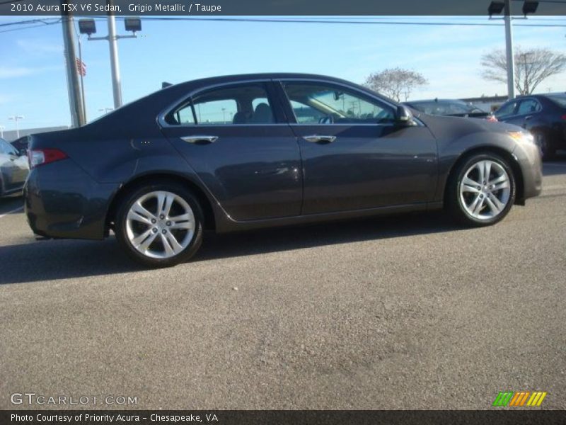 Grigio Metallic / Taupe 2010 Acura TSX V6 Sedan