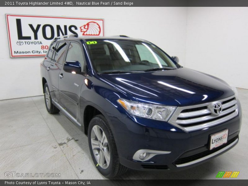 Nautical Blue Pearl / Sand Beige 2011 Toyota Highlander Limited 4WD