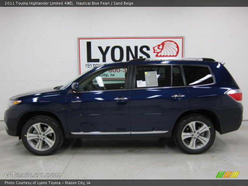 Nautical Blue Pearl / Sand Beige 2011 Toyota Highlander Limited 4WD