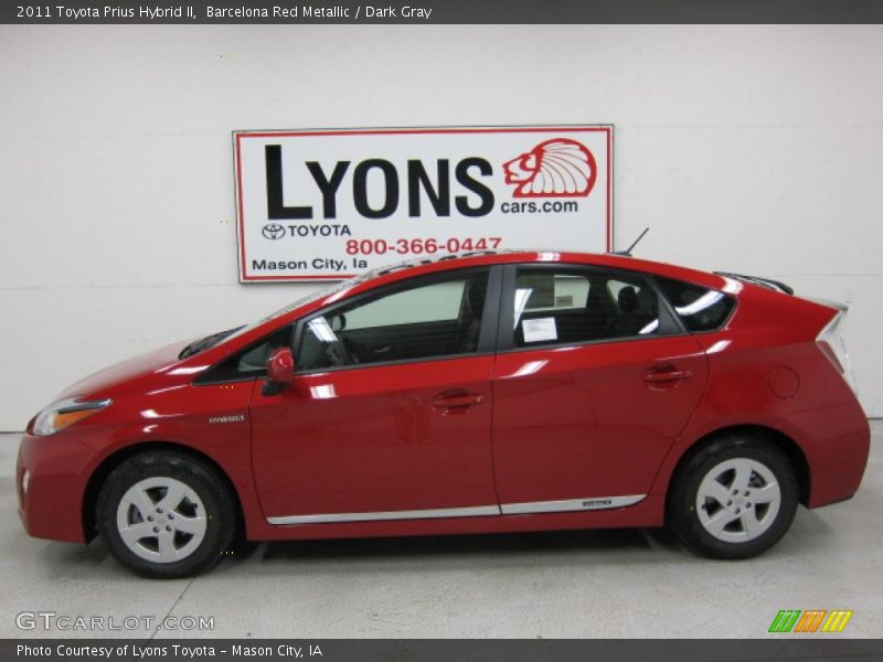 Barcelona Red Metallic / Dark Gray 2011 Toyota Prius Hybrid II