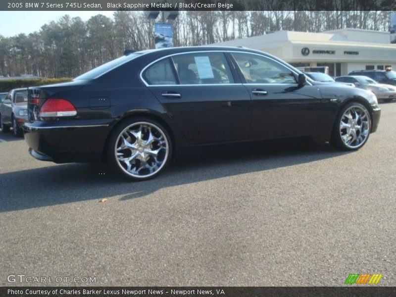 Black Sapphire Metallic / Black/Cream Beige 2005 BMW 7 Series 745Li Sedan