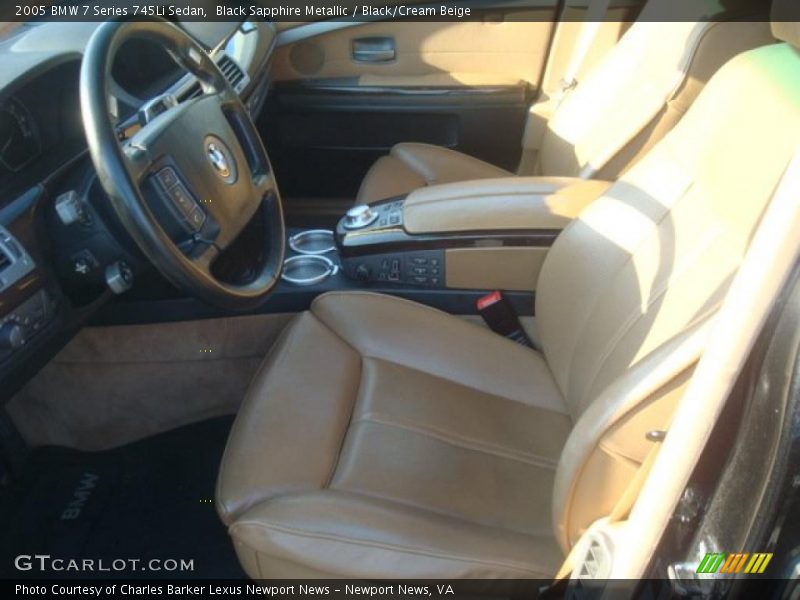Black Sapphire Metallic / Black/Cream Beige 2005 BMW 7 Series 745Li Sedan
