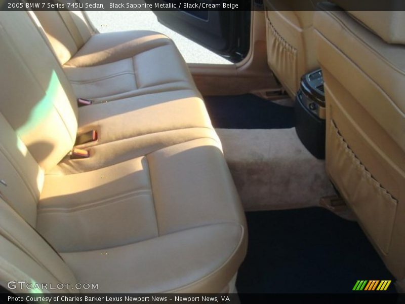 Black Sapphire Metallic / Black/Cream Beige 2005 BMW 7 Series 745Li Sedan