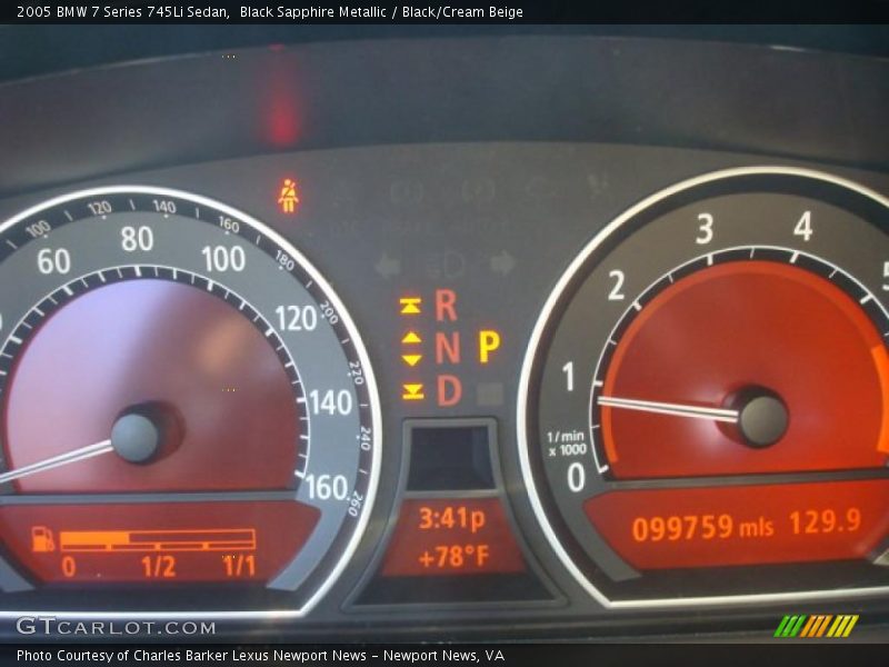 Black Sapphire Metallic / Black/Cream Beige 2005 BMW 7 Series 745Li Sedan