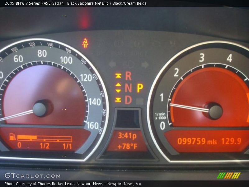 Black Sapphire Metallic / Black/Cream Beige 2005 BMW 7 Series 745Li Sedan