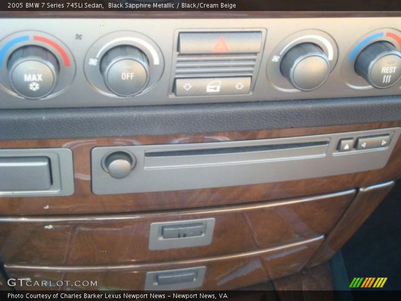 Black Sapphire Metallic / Black/Cream Beige 2005 BMW 7 Series 745Li Sedan