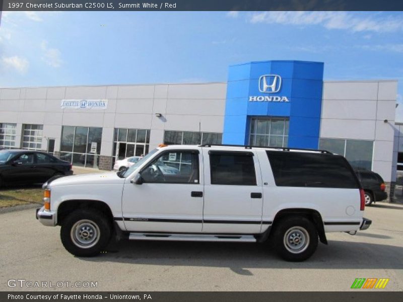Summit White / Red 1997 Chevrolet Suburban C2500 LS