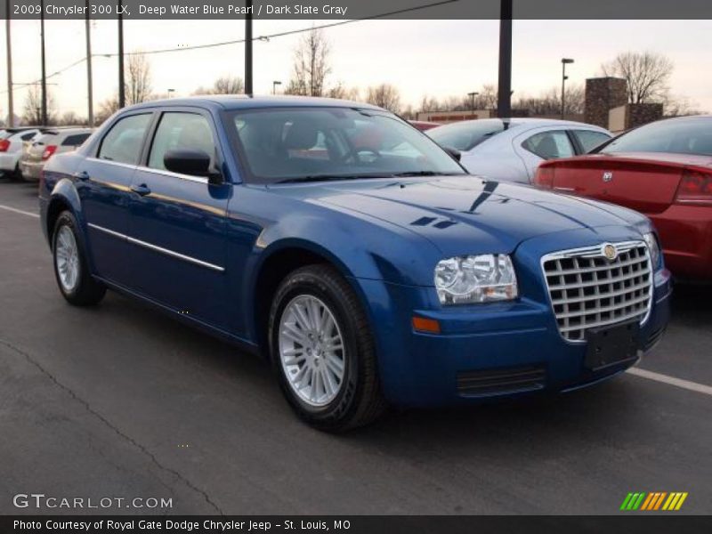 Deep Water Blue Pearl / Dark Slate Gray 2009 Chrysler 300 LX