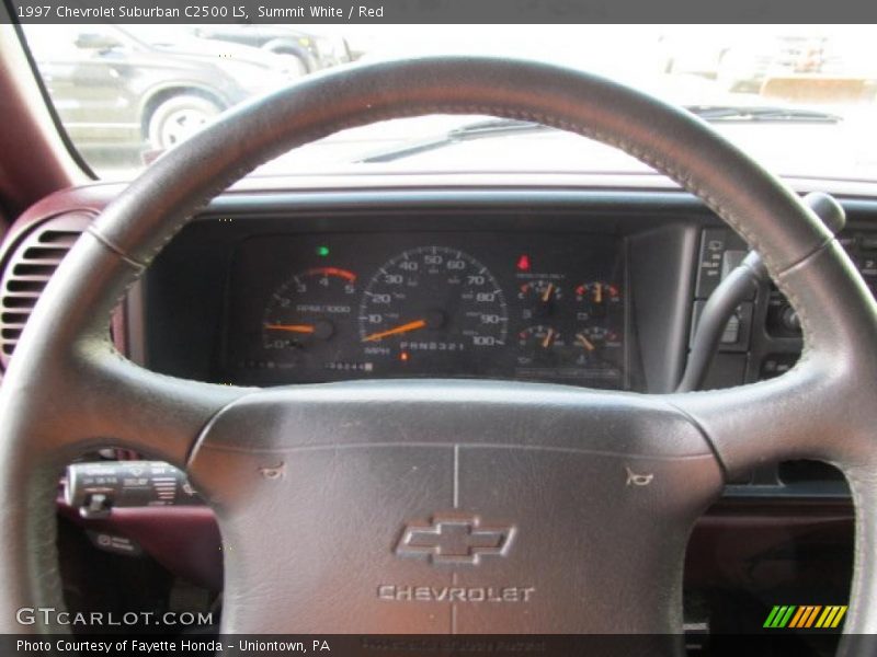 Summit White / Red 1997 Chevrolet Suburban C2500 LS