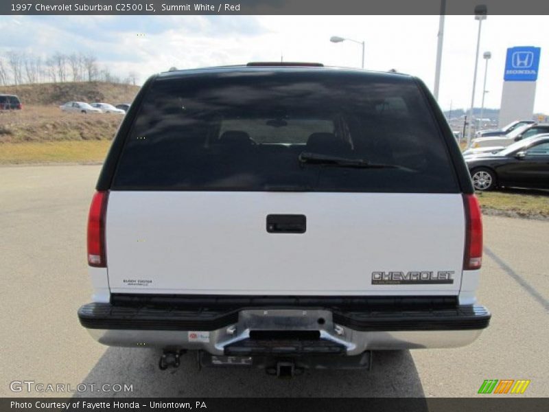 Summit White / Red 1997 Chevrolet Suburban C2500 LS