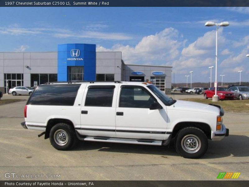 Summit White / Red 1997 Chevrolet Suburban C2500 LS