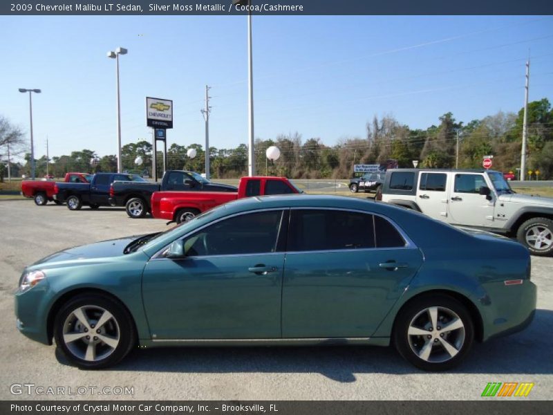 Silver Moss Metallic / Cocoa/Cashmere 2009 Chevrolet Malibu LT Sedan