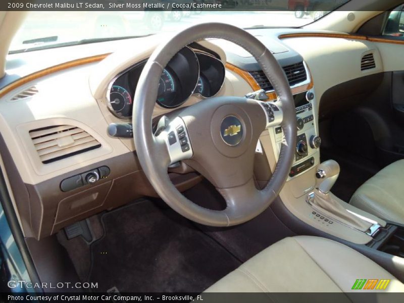 Silver Moss Metallic / Cocoa/Cashmere 2009 Chevrolet Malibu LT Sedan